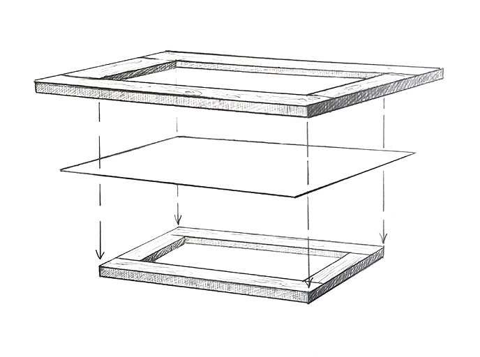 Закрепляем лист на стирателе, схема