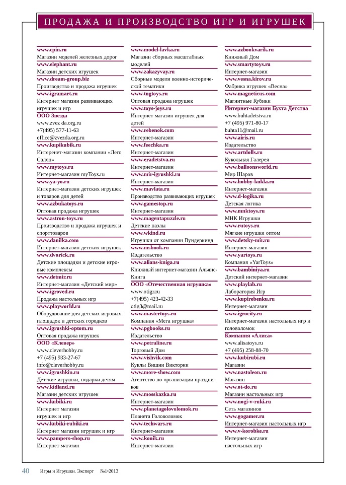 Продажа и производство игрушек Продажа и производство игрушек