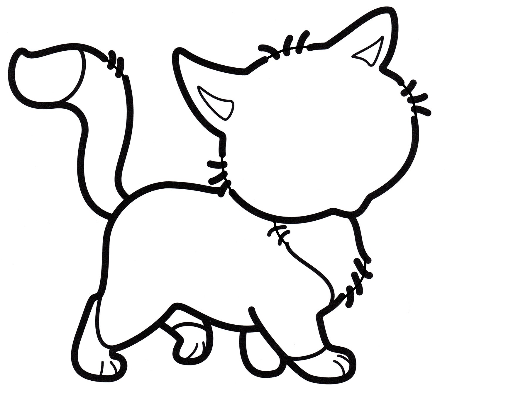 Контур котёнка без мордочки Контур котёнка без мордочки
