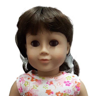 Парик для куклы, цвет каштановый