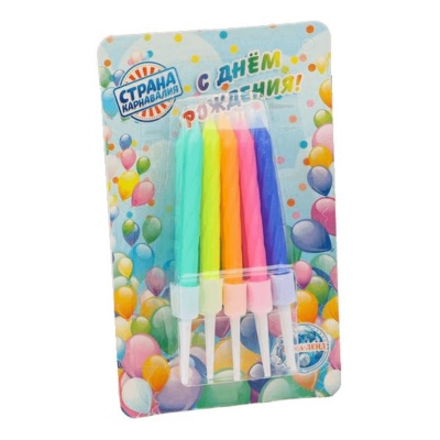 Свечи для торта «Неон» 7 см, микс