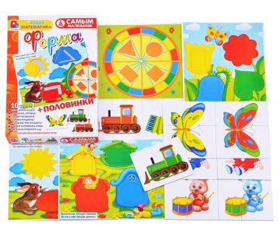 Настольная игра самым маленьким «Форма + половинки», Радуга