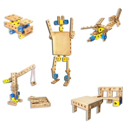 Конструктор деревянный с креплением «Трансформер» К2380, 38 дет, Престиж-игрушка