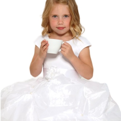 Платье Mia бальное белое с жемчужинками