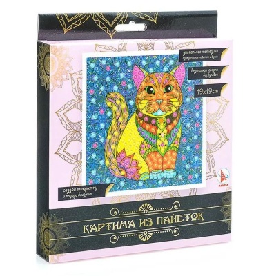 Картина из пайеток «Кот»