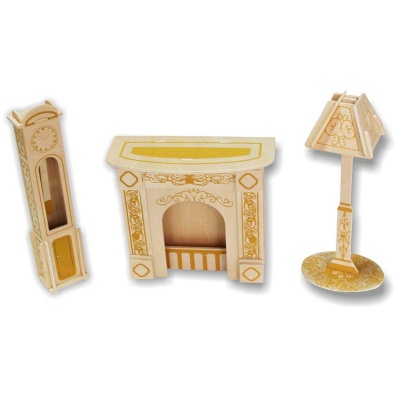 Сборная деревянная модель «Каминная комната», Чудо-дерево