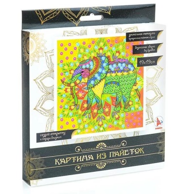 Картина из пайеток «Слон»