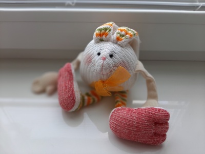 Игрушка ручной работы «Шар-зайка», Нежный ветер
