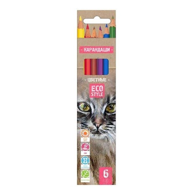 Карандаши цветные BG «Quality. Eco Style» 6 цветов