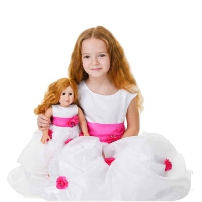 Платье Mia бальное белое с розами