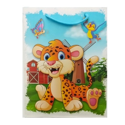 Пакет подарочный Dream Cards «Игривый леопард»