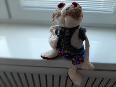 Игрушка ручной работы «Котофей с мышкой», Нежный ветер