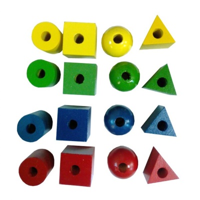 Бусы-шнуровка «Геометрические цветные»