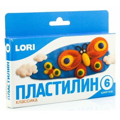 Пластилин Lori «Классика», 6 цветов