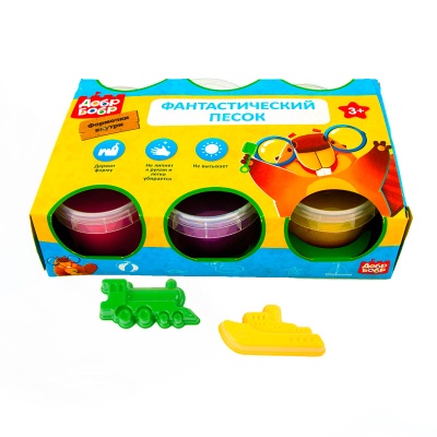 Набор для лепки «Фантастический песок» 6 цветов, 2 формочки
