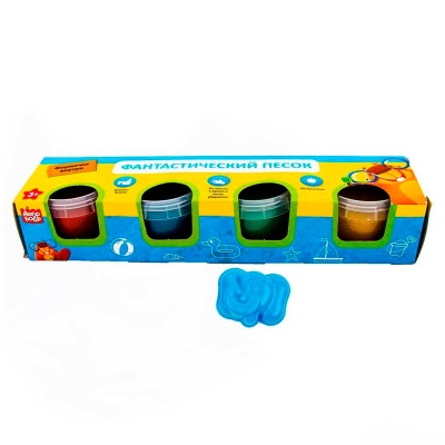 Набор для лепки «Фантастический песок» 4 цвета, 1 формочка
