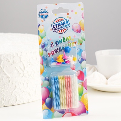 Свечи для торта «Спираль» 5 см, 24 шт, Страна Карнавалия