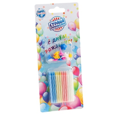 Свечи для торта «Спираль» 5 см, 24 шт, Страна Карнавалия
