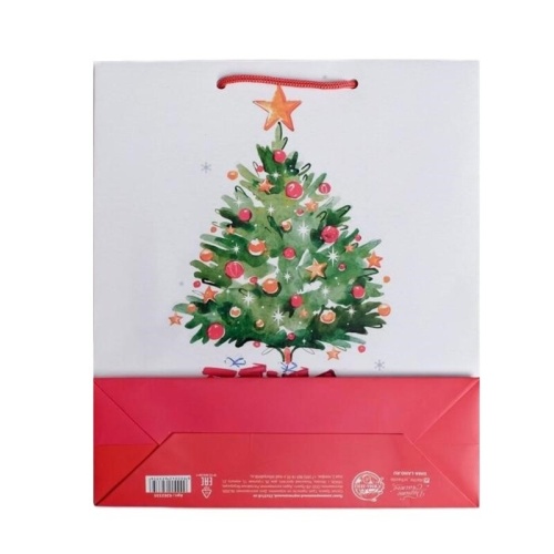 Пакет ламинированный «Акварельный Новый год», ML, Дарите счастье