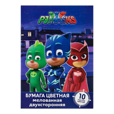 Бумага цветная двусторонняя Росмэн «Герои в масках» А4, 10 листов 10 цветов, 80 г/м2