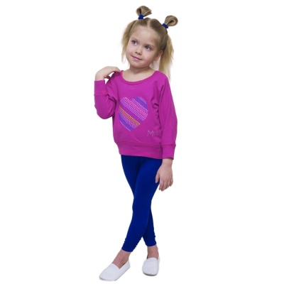 Толстовка (свитшот) Mia с аппликацией сердце, фуксия