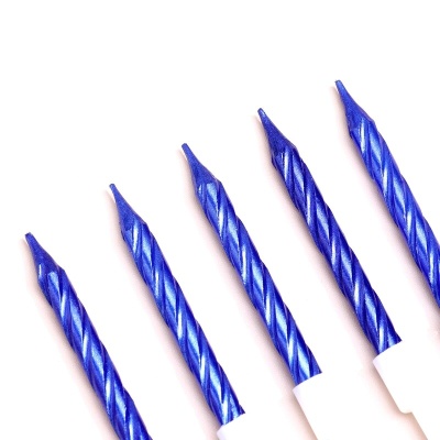 Свечи для торта «Спираль» 7 см, синий металлик, Страна Карнавалия