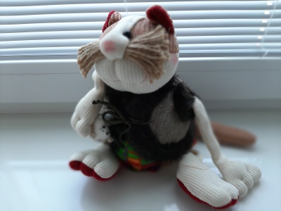 Игрушка ручной работы «Котофей с мышкой», Нежный ветер