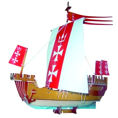 Сборная деревянная цветная модель «Ганзейский парусник» PC129, Чудо-дерево