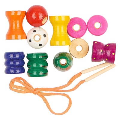 Бусы-шнуровка «Гусеница цветная»