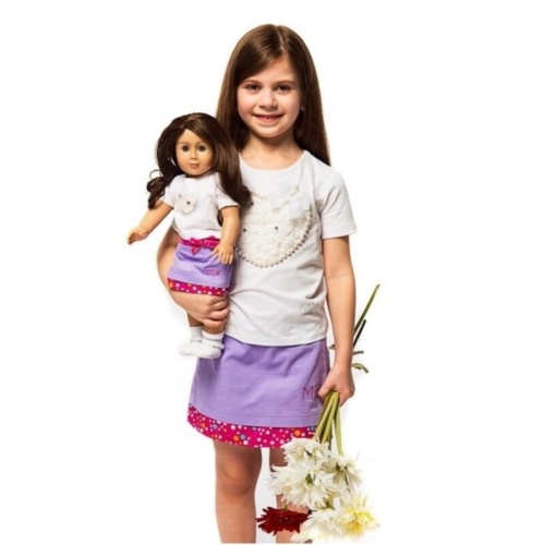 Юбка Mia, вельвет с отделкой принт в горошек