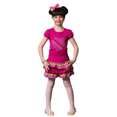 Туника Mia с сердцем (акрил), фуксия