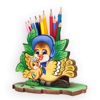 Деревянная карандашница «Тишкина семья»