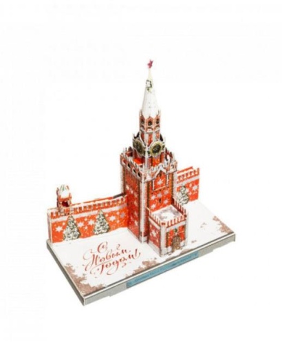 Сборная модель из картона «Спасская Башня Московского Кремля. С Новым годом», УмБум