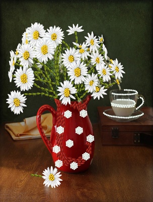 Набор для вышивания лентами «Ромашки», размер А4