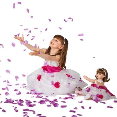 Платье Mia бальное белое с розами