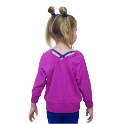 Толстовка (свитшот) Mia с аппликацией сердце, фуксия