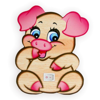 Деревянный ночник «Хрюшка Рюшечка»