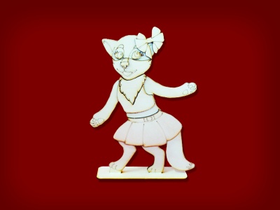 Раскраска-аппликация «Кошечка»