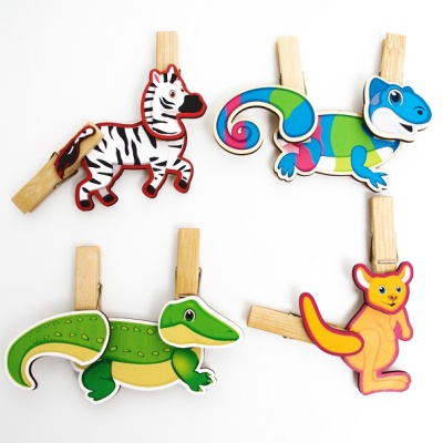Игра с прищепками «Собери дикое животное №1»