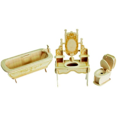 Сборная деревянная модель «Ванная комната» с узором, Чудо-дерево