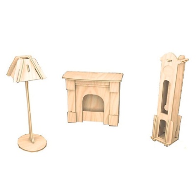 Сборная деревянная модель «Каминная комната» мини, Чудо-дерево