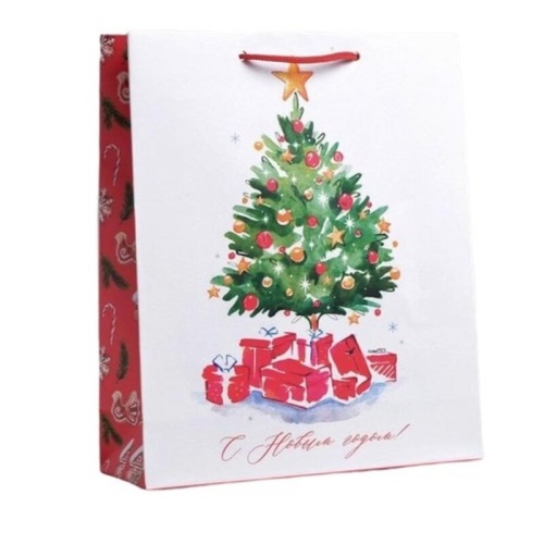 Пакет ламинированный «Акварельный Новый год», ML, Дарите счастье