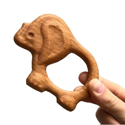 Деревянная погремушка-грызунок «Слонёнок», Царицынская игрушка