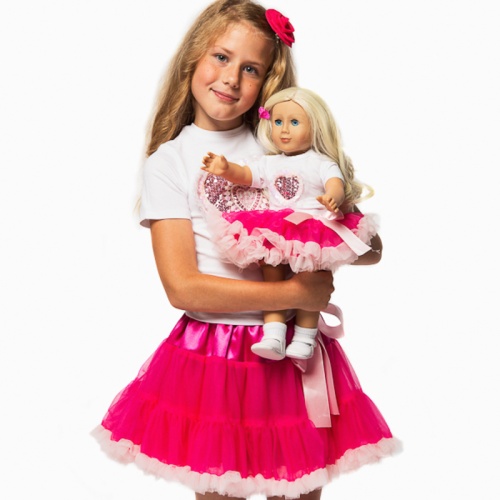 Юбка-американка Mia многослойная, цвет фуксия