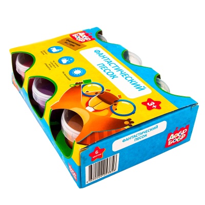 Набор для лепки «Фантастический песок» 6 цветов, 2 формочки