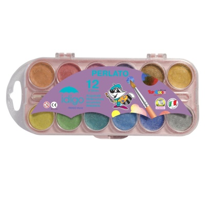 Акварель Idigo перламутровая полусухая, 12 цв.