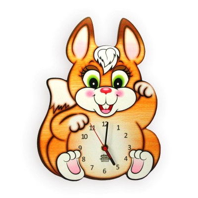 Деревянные часы «Бельчонок Шустрик»