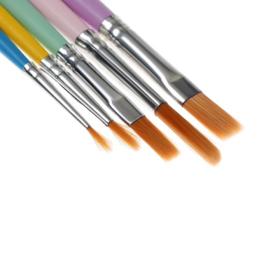 Набор кистей №6 Calligrata, синтетика, 5 шт, пастельный цвет ручки