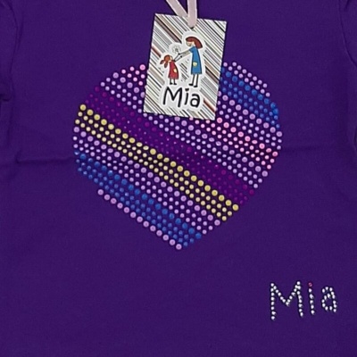 Лонгслив Mia с аппликацией сердце (акрил), фиолетовый