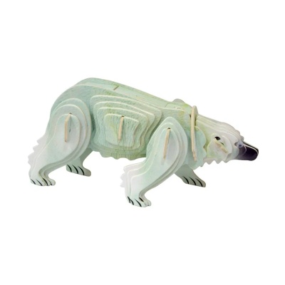 Сборная деревянная модель «Белый медведь» МС023 цветной, Чудо-дерево